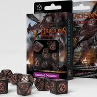 Q Workshop Dragons Black & Copper 7 piece Dice set