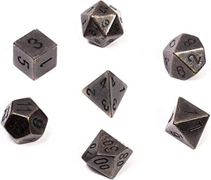 Chessex: Solid Metal Dark Metal 7 piece set