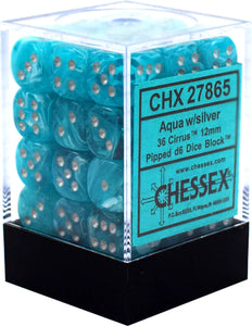 Chessex: Cirrus Aqua/Silver 12mm Dice Block
