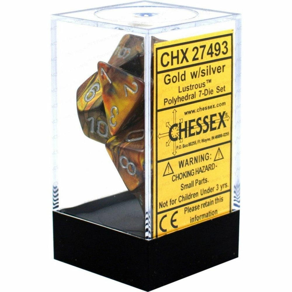 Chessex: Lustrous, Gold/silver, 7 Dice Set