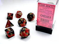 Chessex: Gemini Black Red/gold 7 piece set