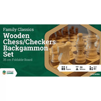Wooden Chess/Checkers/Backgammon 35cm
