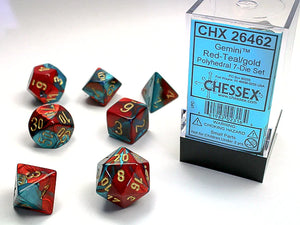 Chessex: Gemini Red Teal/Gold 7 piece set