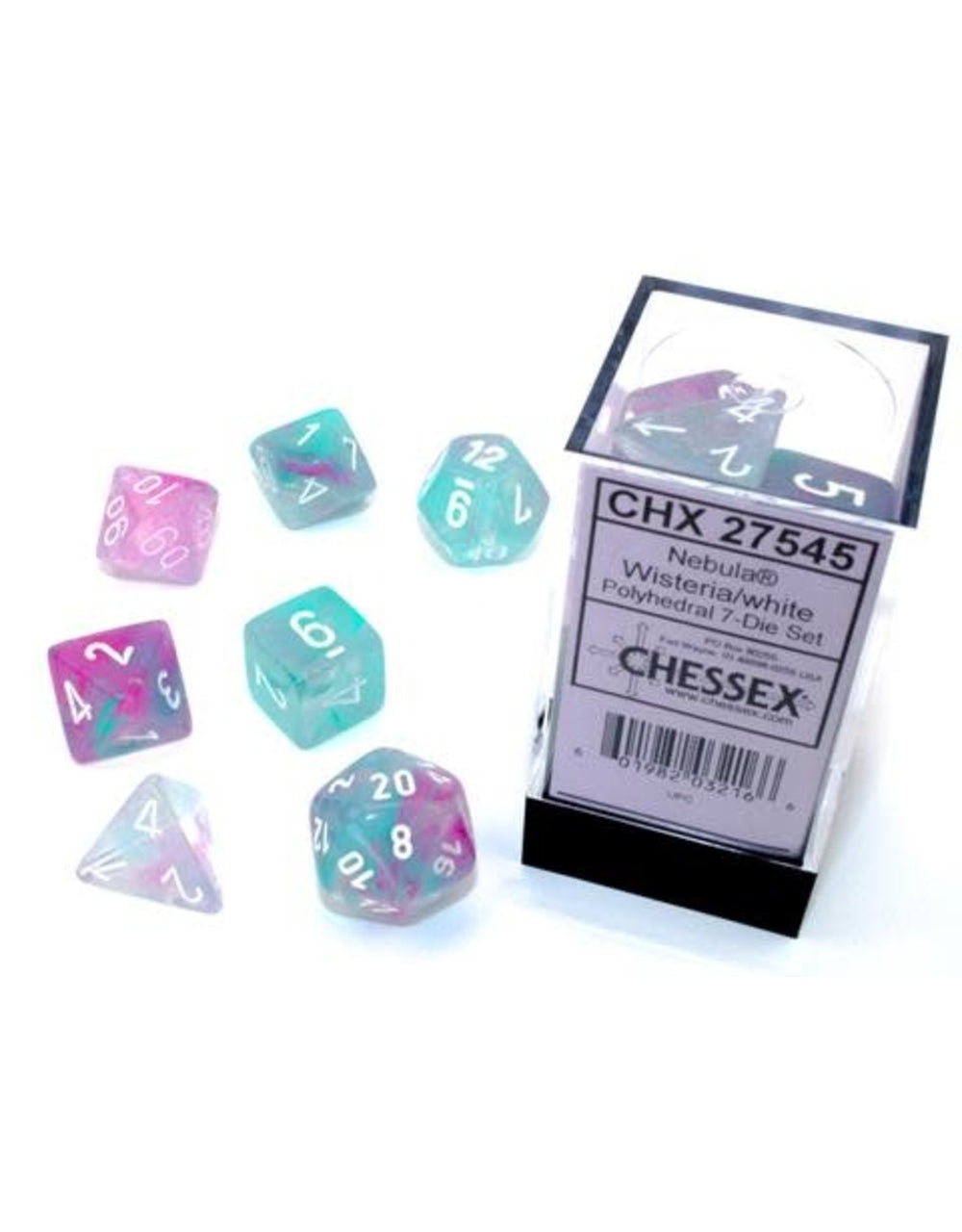 Chessex: Nebula Wisteria Luminary 7 Piece set