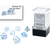 Chessex: Borealis Mini Icicle/Light Blue Luminary 7 piece set