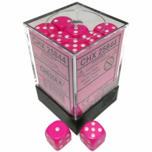 Chessex: Opaque Pink/white 12mm Dice Block