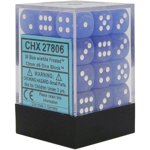 Chessex: Frosted Blue/White 12mm Dice Block