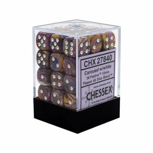 Chessex: Festive Carousel/white 12mm Dice Block
