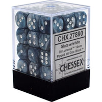 Chessex: Lustrous Slate/White 12mm Dice Block