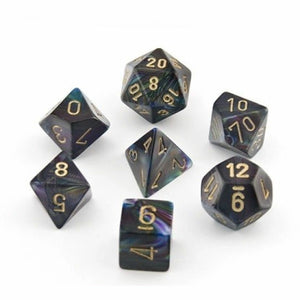 Chessex: Lustrous, Shadow/Gold 7 Dice Set