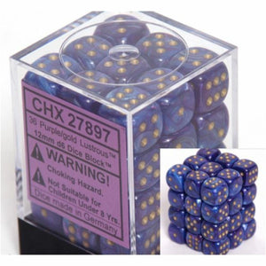Chessex: Lustrous Purple/gold 12mm Dice Block