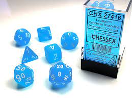 Chessex: Frosted Blue/white 7 piece set