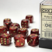 Chessex: Glitter Ruby Red/Gold 12mm Dice Block