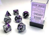 Chessex: Gemini Purple Steel/white 7 piece set