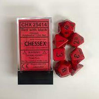 Chessex: Opaque, Red/Black, 7 Dice Set