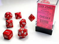 Chessex: Opaque, Red/White, 7 Dice Set