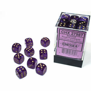 Chessex: Borealis Royal Purple/gold Luminary 12mm Dice Block