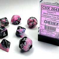 Chessex: Gemini, Black Pink/White 7 piece set