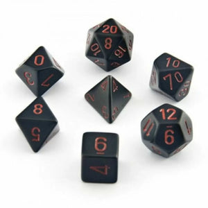 Chessex: Opaque Black/Red, 7 Dice Set