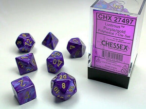 Chessex: Lustrous, Purple/Gold, 7 Dice Set