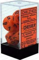 Chessex: Vortex, Orange/Black, 7 Dice Set