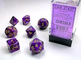 Chessex: Vortex Purple/gold 7 piece set